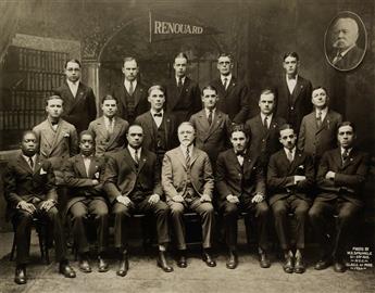 (VERNACULAR EMBALMING) The Renouard Training School of Embalmers, Class of 1926, New York (with Prof. Auguste Renouard in the upper rig